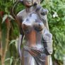 Vintage Sculpture -  Woman Wooden Carving -  Fine Art - Hand Carved Hard Woman Wood Sculpture - height 24,5" Image 6