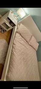 Duvet, duvet cover, and two pillows with pillowcases