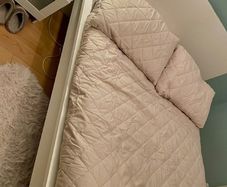 Duvet, duvet cover, and two pillows with pillowcases