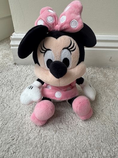 Disney Minnie Mouse Sitting Pink Dot Dress approx. 20cm Used Please see pictures