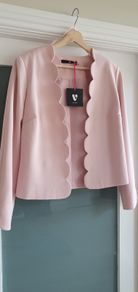 V by VERY pink scallop trim jacket Sz 14 - Bnwt Rrp 60