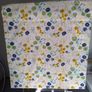 Roman Blind Blue Yellow Green White Background Image 2