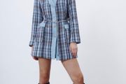 zara textured coat new with chain belt