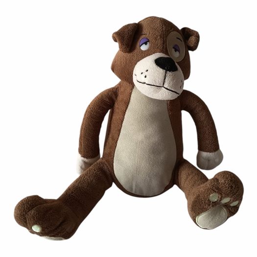 Cute Brown Puppy Dog Plush Soft Toy with Sleepy Eyes
