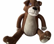 Cute Brown Puppy Dog Plush Soft Toy with Sleepy Eyes