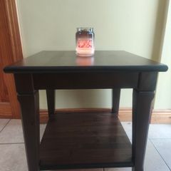 IKEA MARKOR Wooden Side Table with Lower Shelf Dark Brown