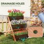 3 Tier Raised Garden Bed Wooden Elevated Planter Box Kit, 66L for Flower, Vegetable, Herb, 65x75x78cm, Brown Image 4
