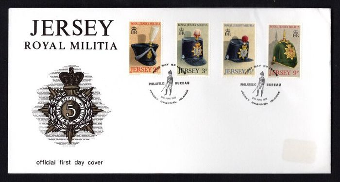 1972 Jersey Royal Jersey Militia (1st Series) Commemorative Stamps First Day Cover (FDC)