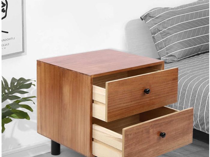 BRAND NEW 45x38x47cm Bedside Cabinet Table Night Stand Storage Nightstand with Two Drawers for Living Room Bedroom