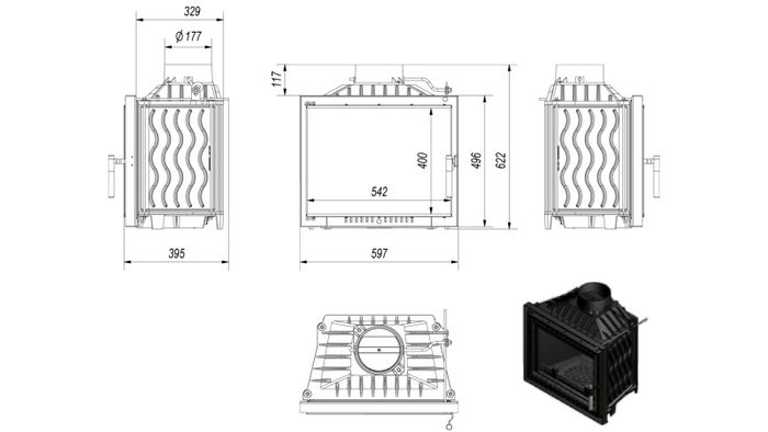 Antek Deco 10 kW Insert Stove