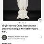 Antique French Madonna Statue Image 6