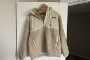 Patagonia men's hooded fleece jacket beige size M