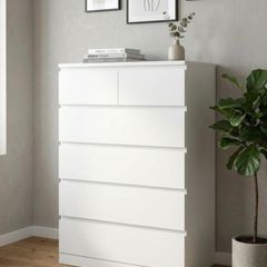 IKEA MALM 6-Drawer Chest White  Fully Assembled