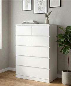IKEA MALM 6-Drawer Chest White  Fully Assembled