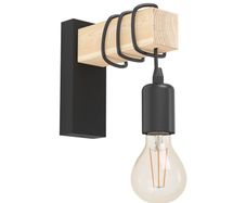 Eglo 32917 Townshend 1 Light Wall Light In Brown And Black