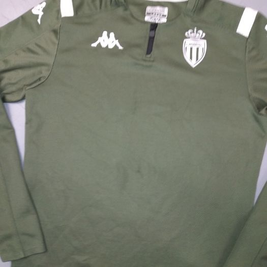 AS Monaco (L) Sweatshirt Jersey Jumper Pullover Shirt France Ligue 1 Monte Carlo French Kappa Gara Large Sweatshirt  Jumper Pullover Green Large  Half Zip