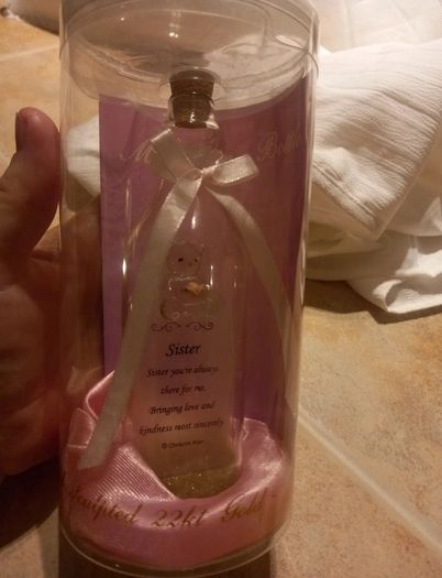 Sister teddy in a bottle ornament