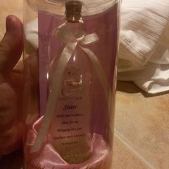 Sister teddy in a bottle ornament