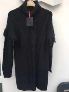 Longline Black Polo Neck Sweater 10/12 (New)