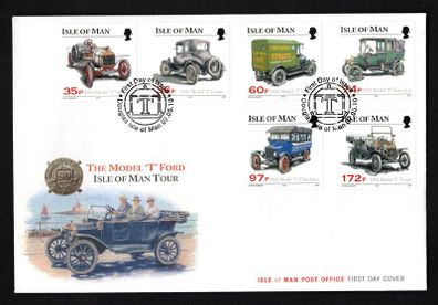 2010 Isle of Man 50th Anniversary of The Model T Ford Commemorative Stamps First Day Cover (FDC)
