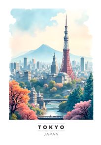 Tokyo Wall Art Prints, Travel Art Poster