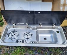 Double burner hob and sink for campervan
