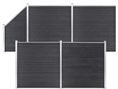 WPC Fence Set 4 Square + 1 Slanted 792x186 cm Grey