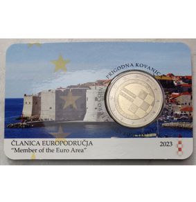 Croatia 2 Euro Base Metals Brilliant Uncirculated Coin 2023 - Introduction of the Euro