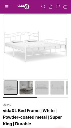 Beautiful White Metal Design Bed Super King not Double