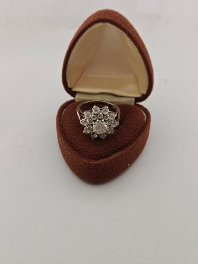 Vintage 18ct White Gold Tiered Cluster Cocktail Ring | 6.85g | Fully Hallmarked - Size M