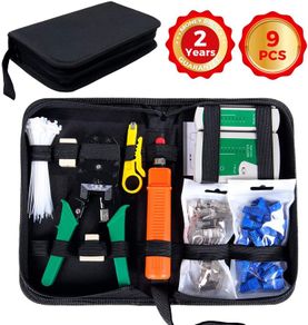 9 in 1 Network Repair Tools Kits - Computer Maintenance Repair LAN Network with Crimp Stripper Tool Set