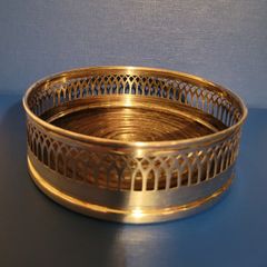 silver plated wine coaster