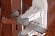 Door Level Lock (Upgraded), 2 Pack Child Safety Door Handle Lock with 3M Adhesive, Anti-Lockout Child Proof Locks for Bedroom, Bathroom, Kitchen