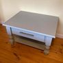 Blue Wooden Coffee Table with Storage Drawer & Lower Shelf Image 2