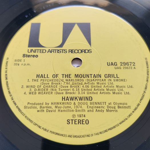 LP ' Vinyl Record - Hawkwind - Hall of the Mountain Grill