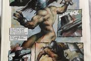 2000ad Slaine original comic art page by Steve Tappin includes overlay
