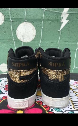 SUPRA black & gold high top trainers