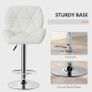 NEW SALE | Leather Rhombus Design Bar Stool with Adjustable Height - White Image 5