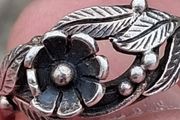 MJW 1980's Sterling Silver Floral Ring