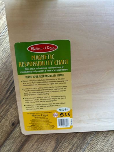 mellisa and dough magnetic responsibly kids chart 40x30cm