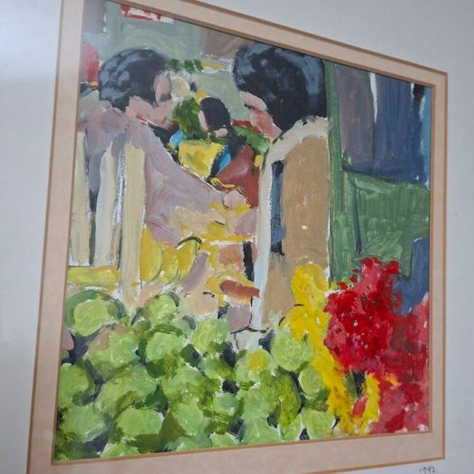 Original John Dunne Irish Painting Dublin Market