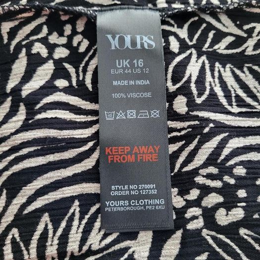 Yours black & white summer maxi dress, Size 16