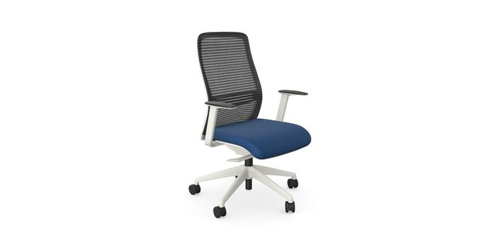 NV High Back Swivel Mesh Chair Lime White Frame with adjustable arms