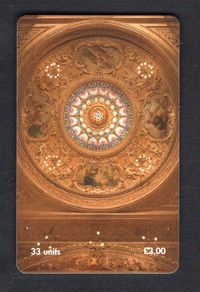 2000 Isle of Man UK3/ 33 units Ornately Decorated Ceiling (Siemens - S37) Phone Card