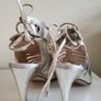 France Mode Adilo fashion summer silver shoes heels New & boxed size 4.5 uk Image 3