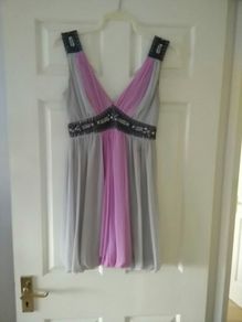 Lipsy Grey and Pink Dress with Sequins