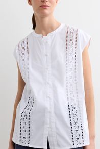 JAEGER Pure Cotton Broderie Top Size 10
