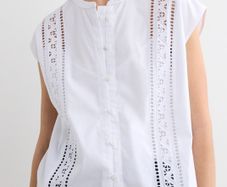 JAEGER Pure Cotton Broderie Top Size 10