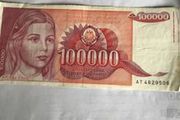 1989 Yugoslavia Banknote 100,000 Dinara