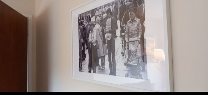 Large vintage  black and white photograph print of a street in Limerick 1970's.